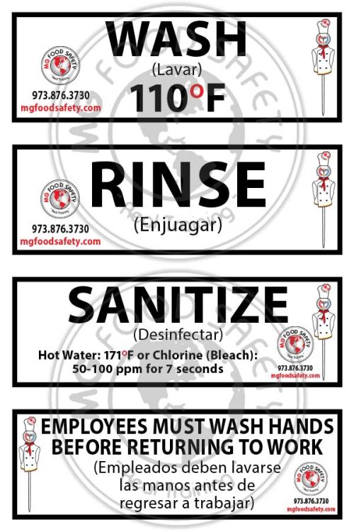 The 3 Compartment Sink Poster MG FOOD SAFETY